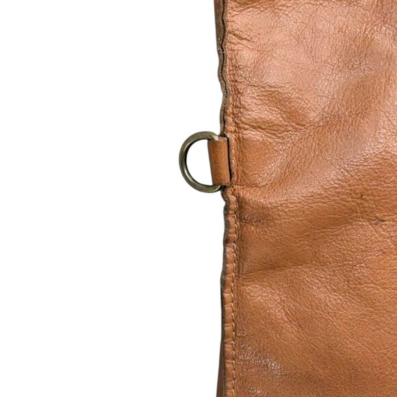 Nina Kendosa Paris Leather Tote Camel Brown Unstructured Shouldered Bag 16" - Picture 14 of 15